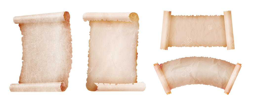 مجموعه کاغذهای طوماری قدیمی برای طراحی و وکتور حرفه‌ای هنر