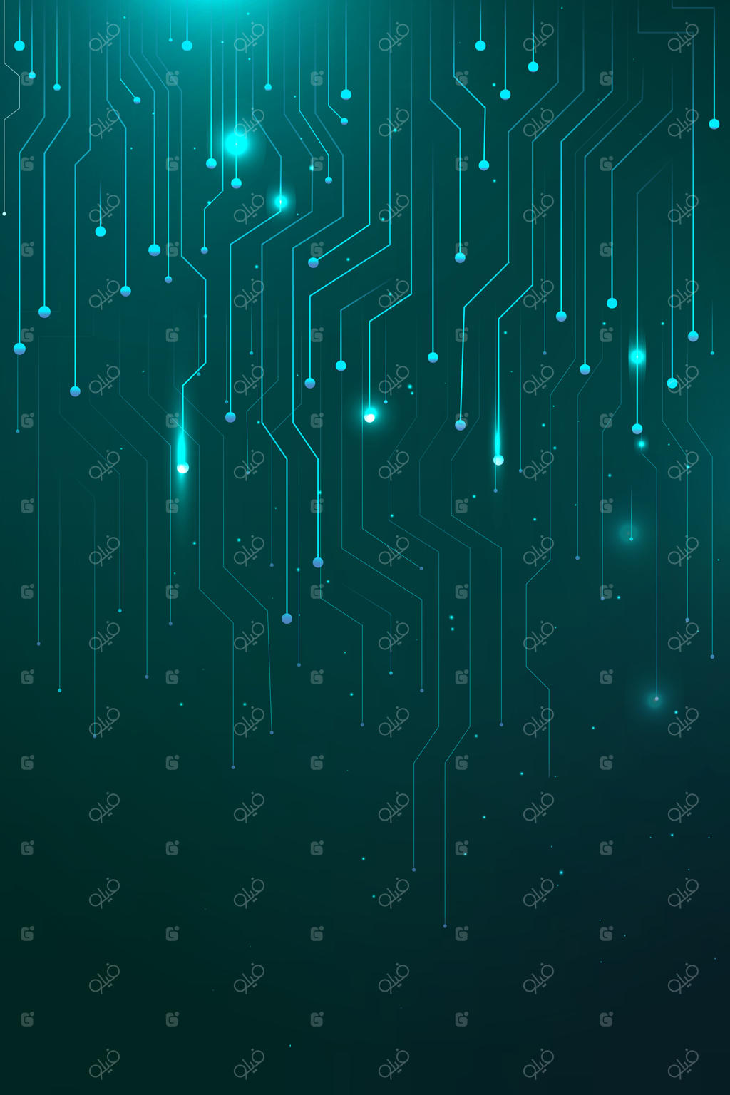 وکتور تکنولوژی شبکه فوتوریستیک با تم سبز
