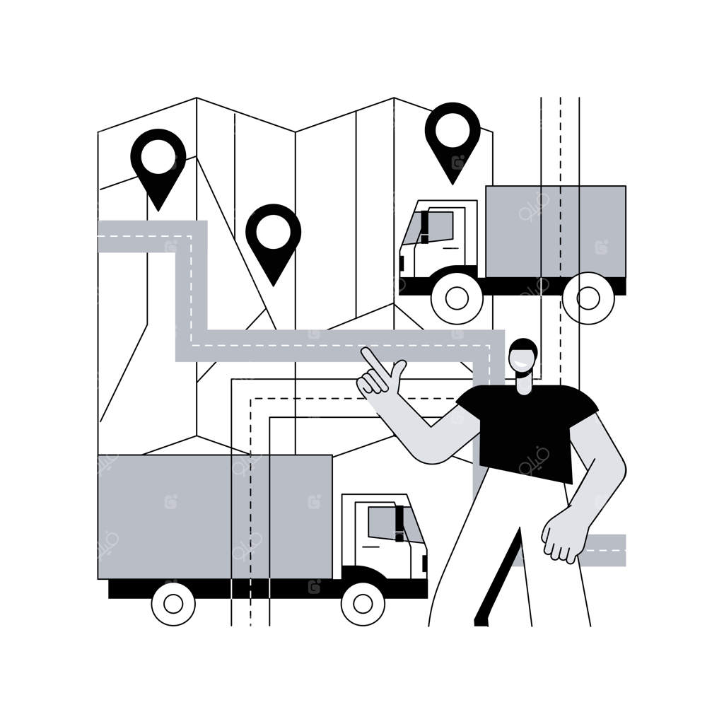 تصویرسازی انتزاعی مفهوم حمل‌ونقل ملی