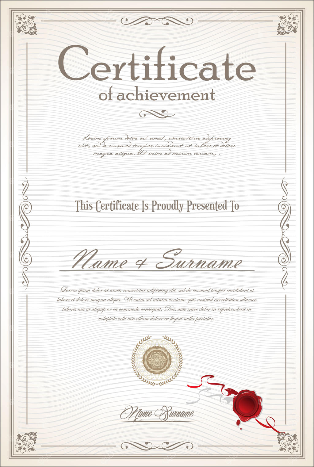 طراحی مدرن گواهی‌نامه یا دیپلم به سبک قدیمی