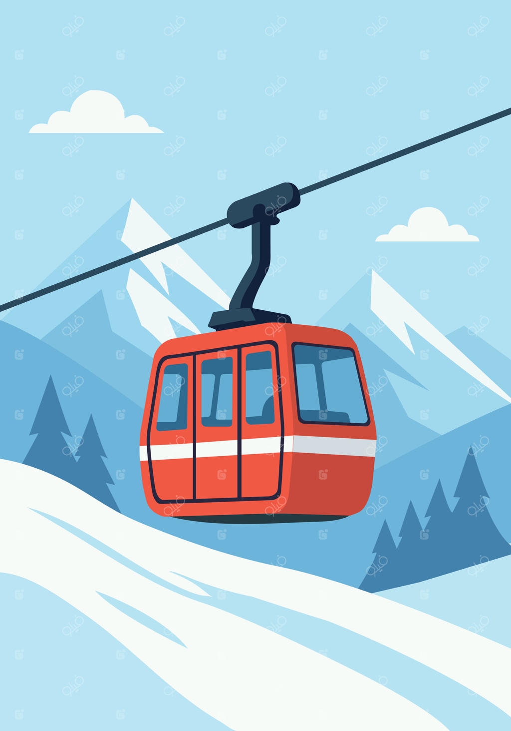 تله‌کابین در پیست اسکی