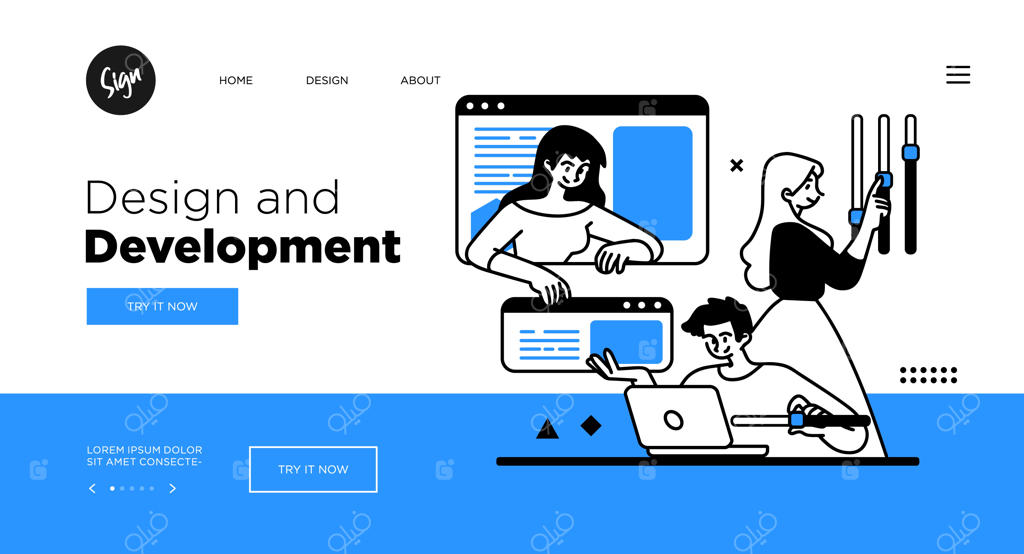 قالب صفحه وب با مفهوم فناوری‌های طراحی، توسعه و برنامه‌نویسی