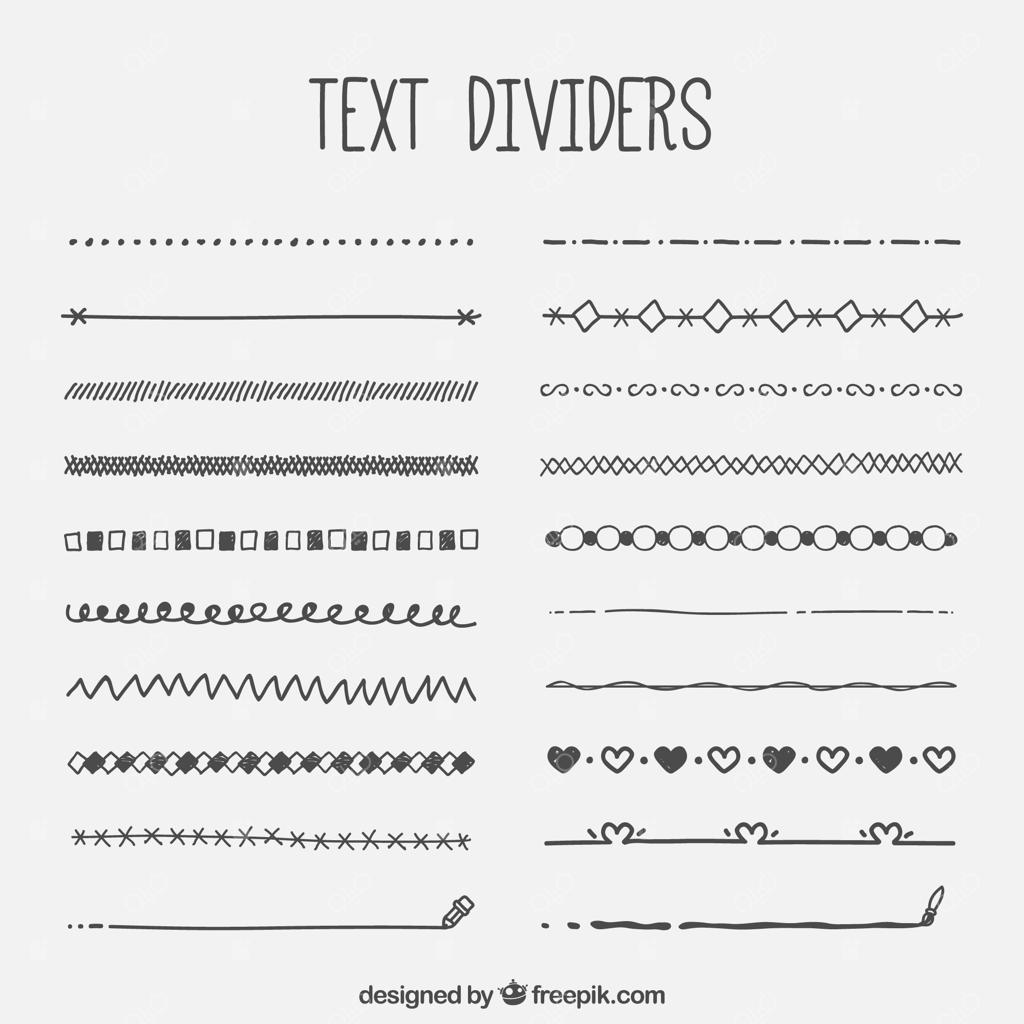 مجموعه‌ای از جداکننده‌های متن به سبک رترو