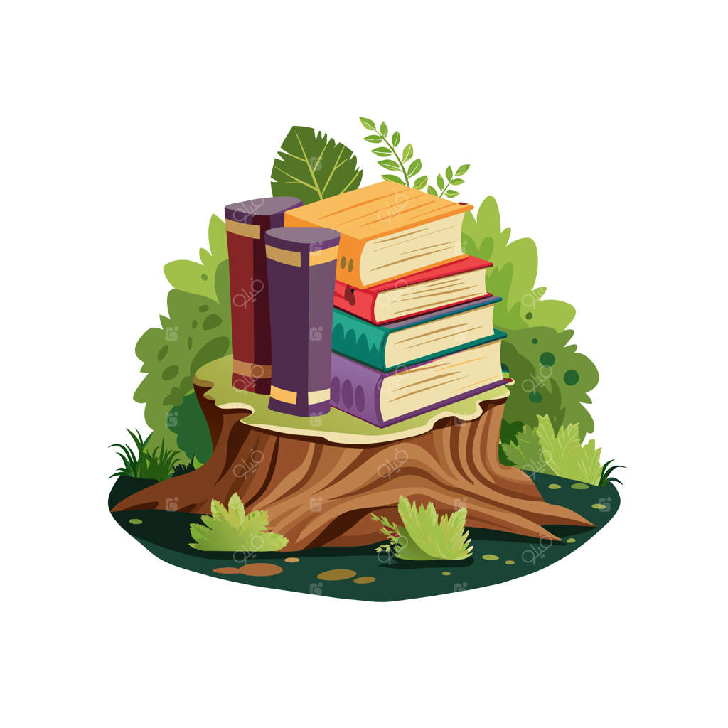 طرح مفهومی برداری از انبوه کتاب‌ها