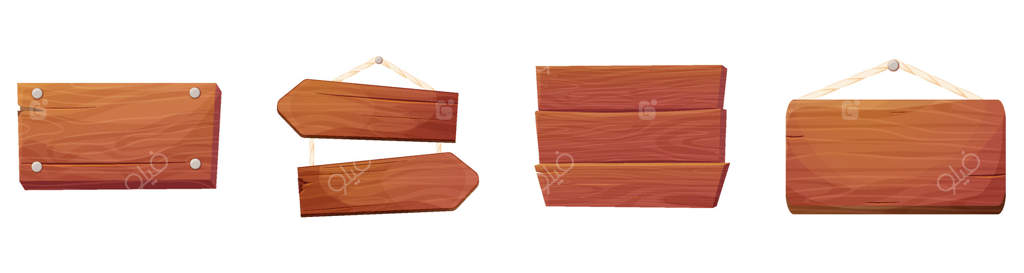 تابلو چوبی آویزان با بافت چوبی - راهنمای بازی، تابلوی مزرعه و جنگل. طراحی رابط کاربری برای منو. جهت‌نماهای بافت‌دار فضای باز