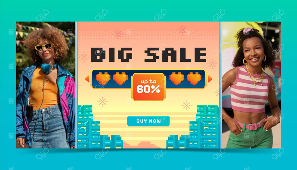 قالب طراحی پیکسل گرادیانی