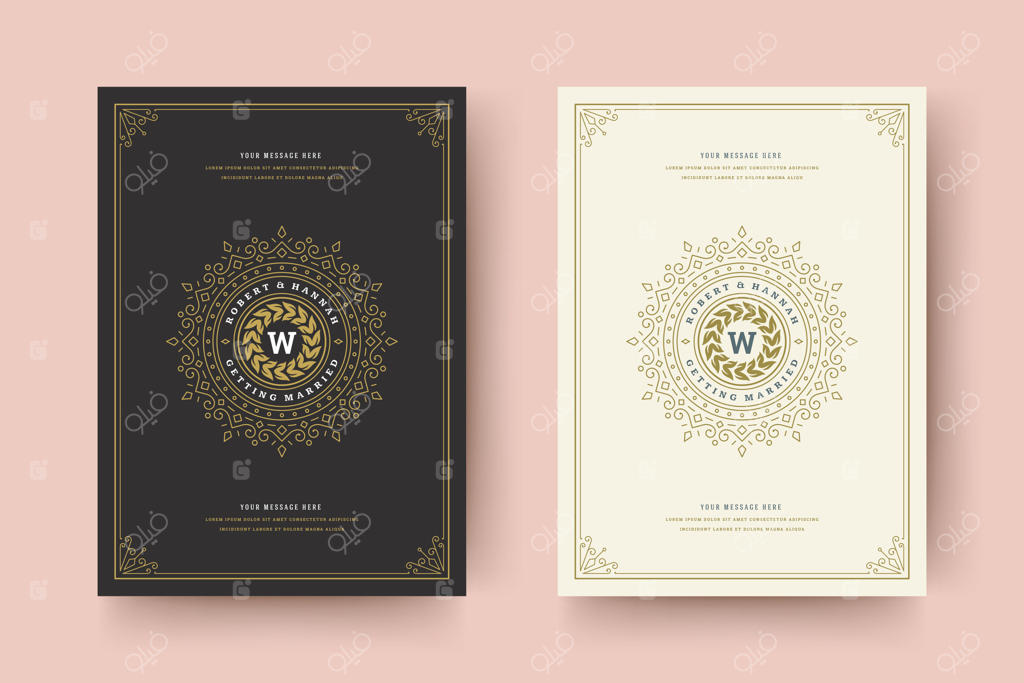 کارت دعوت عروسی: طرح شیک و زیبا برای ذخیره تاریخ مراسم.