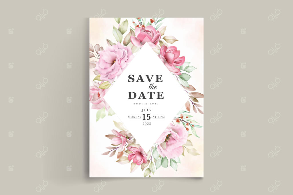 کارت دعوت عروسی با طرح گل