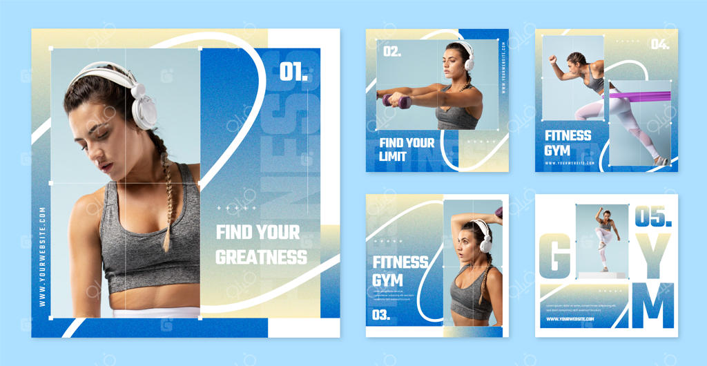 طراحی قالب باشگاه با گرادیان رنگی