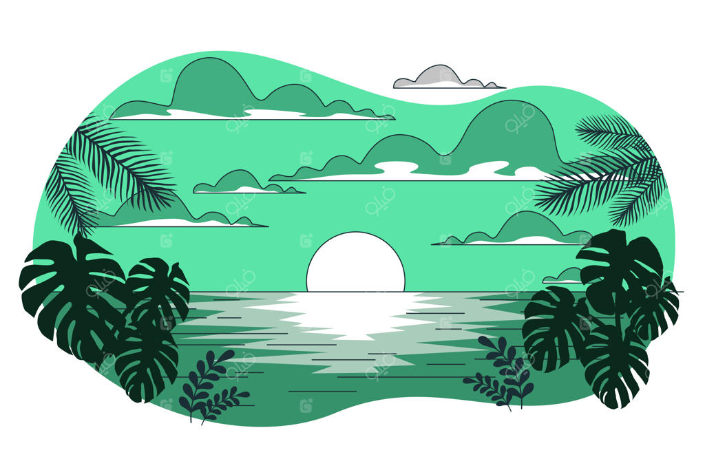 تصویرسازی مفهوم غروب آفتاب