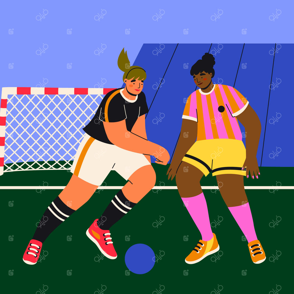 تصویرسازی دست‌کشیده از بازی فوتبال افراد