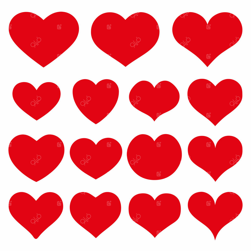 نمادهای انتزاعی و عاشقانه قلب در اشکال متنوع برای روز ولنتاین