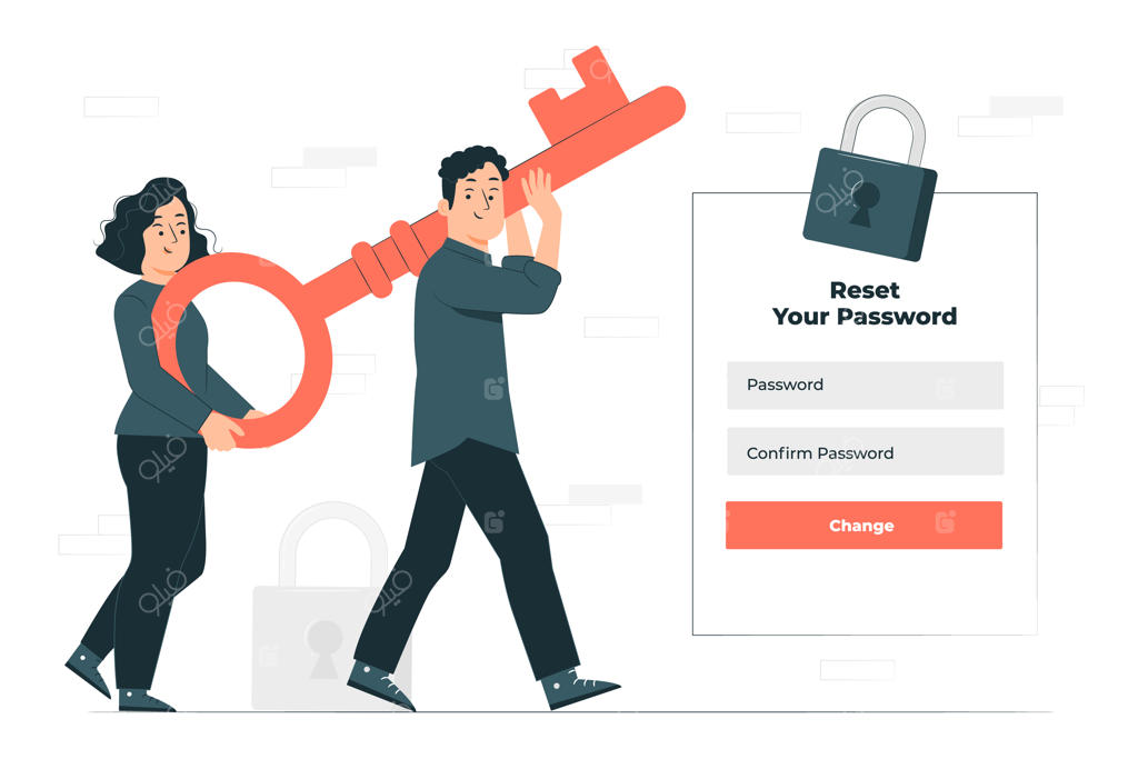 تصویرسازی مفهوم بازنشانی رمز عبور