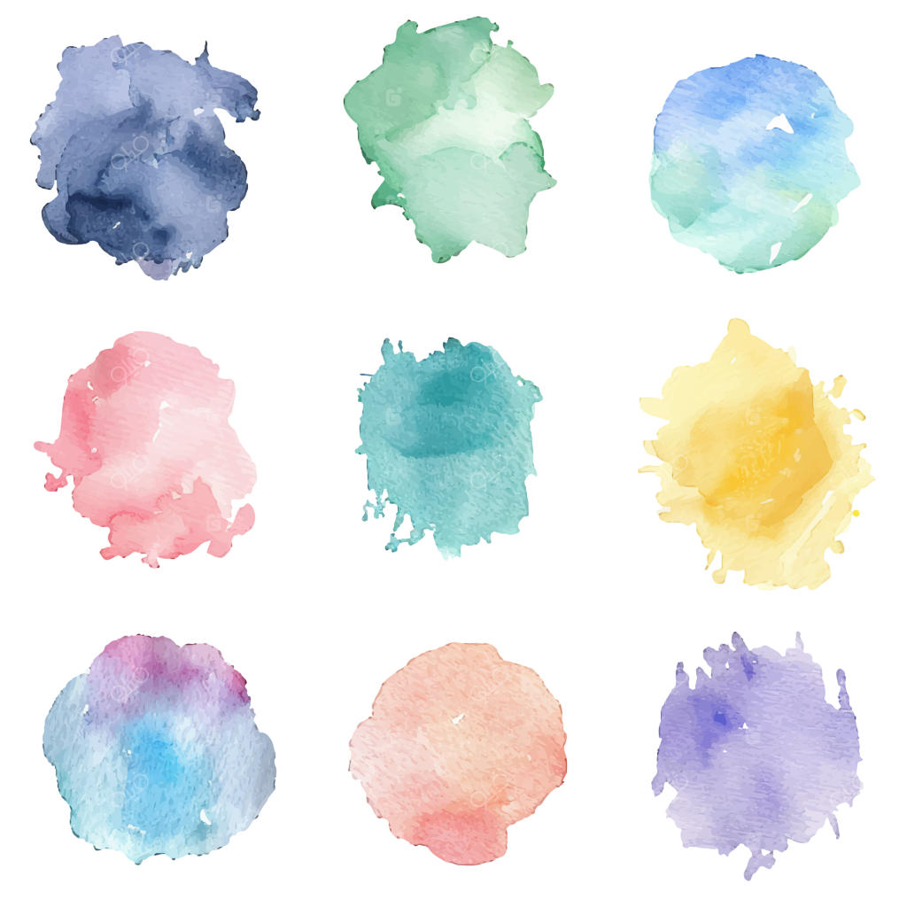 مجموعه وکتور لکه‌های آبرنگی ساده