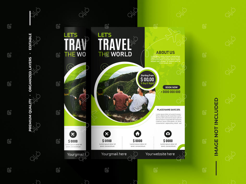 طراحی قالب تراکت تور ماجراجویی و سفر برای تبلیغات آژانس مسافرتی