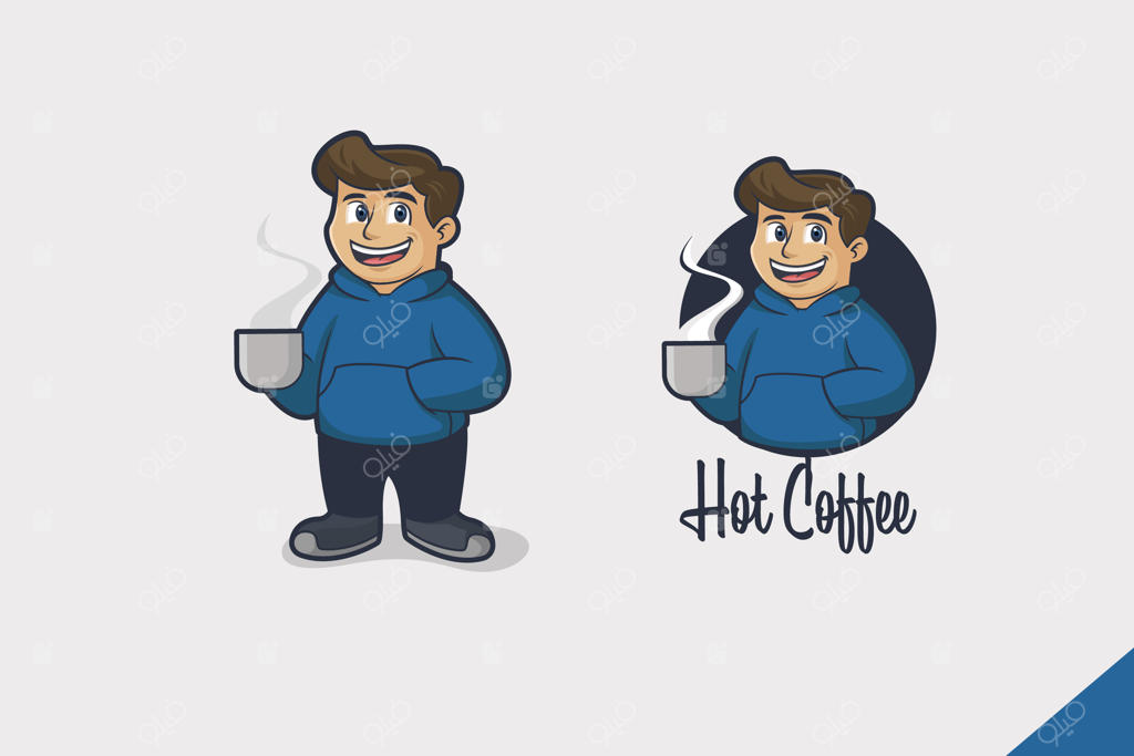لوگوی کارتونی نوشیدنی داغ