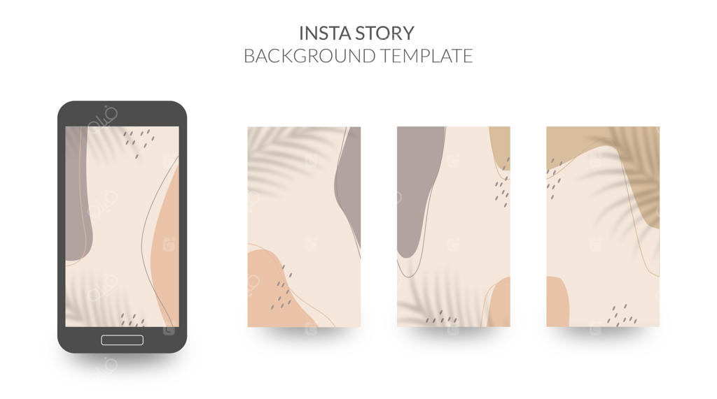 پس‌زمینه اشکال ارگانیک انتزاعی برای قالب داستان شبکه‌های اجتماعی با رنگ‌های ملایم و طبیعی