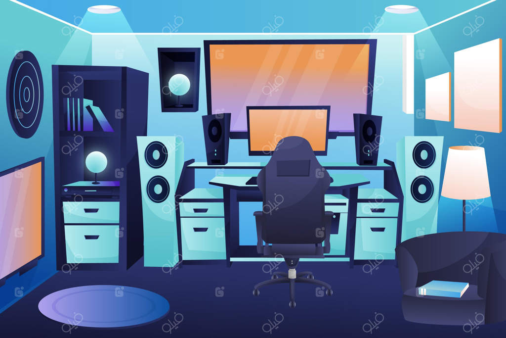 اتاق بازی با جزئیات کامل و تصویرسازی شده