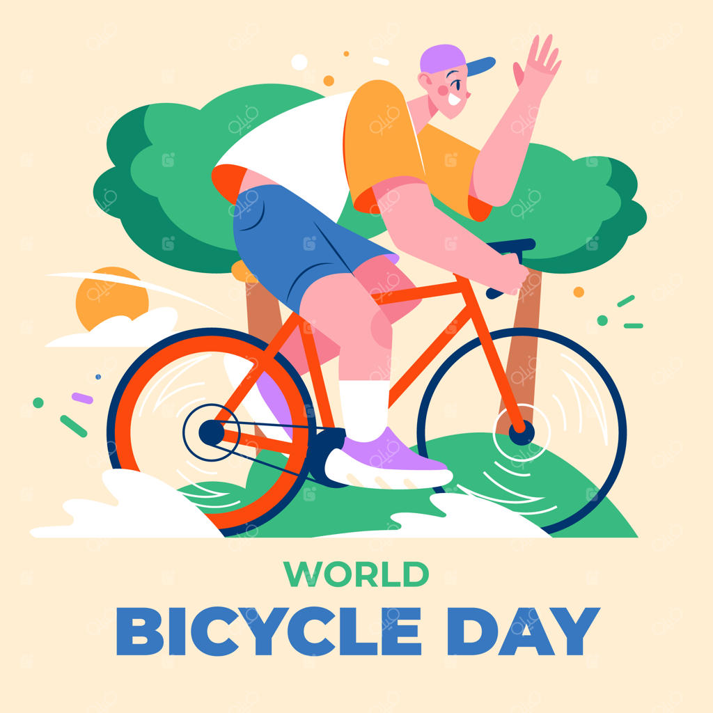 تصویرسازی صاف برای جشن روز جهانی دوچرخه