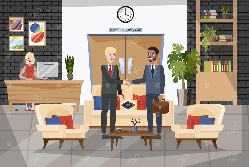 دو نفر در حال دست دادن: توافق تجاری