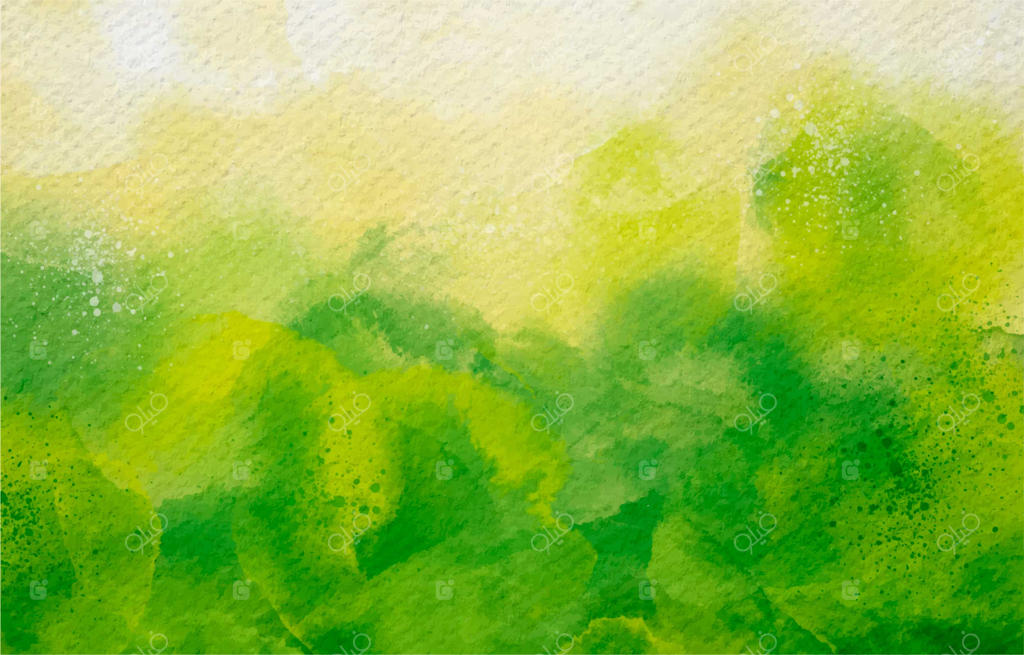 زمینه سبز ارگانیک به سبک آبرنگ