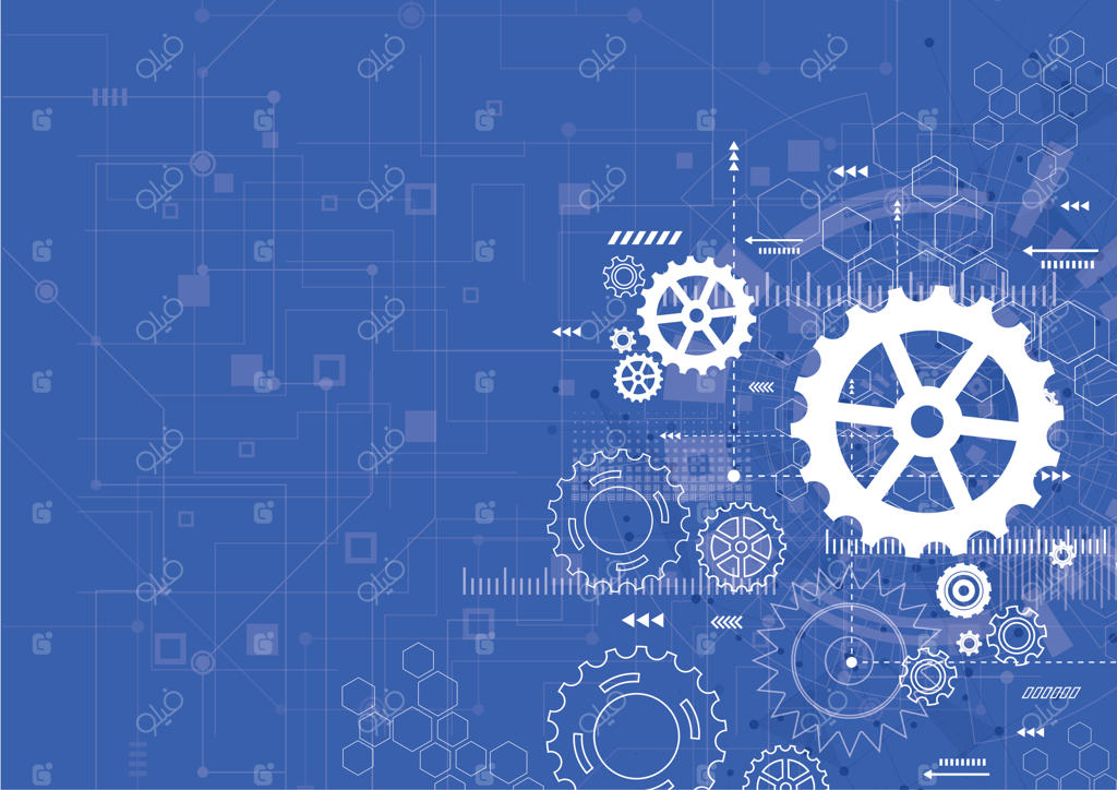تصویرسازی وکتور پس‌زمینه انتزاعی مکانیزم چرخ‌دنده و فناوری ماشین‌آلات