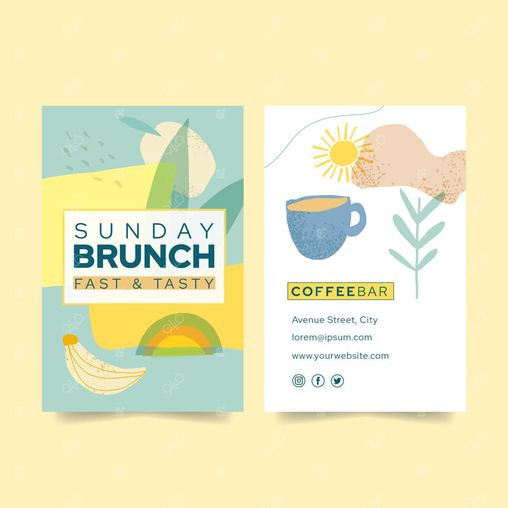 قالب کارت ویزیت عمودی دو طرفه برای برانچ