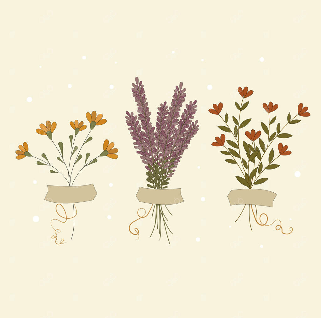 مجموعه‌ای از گل‌های ظریف که با چسب زخم به هم وصل شده‌اند