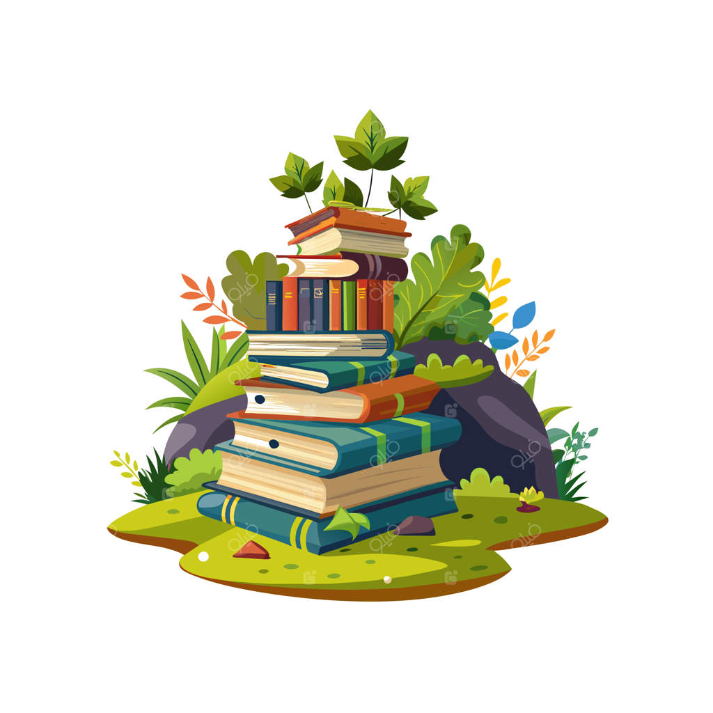 مفهوم تصویرسازی وکتور از انباشت کتاب‌ها