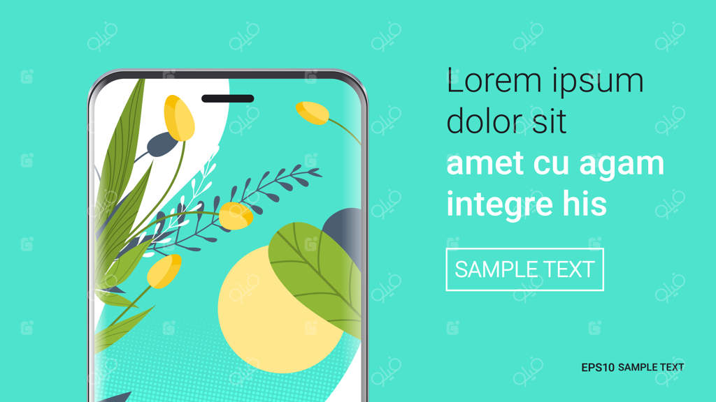 تصویر واقعی گوشی هوشمند با پس‌زمینه زیبا - طرح وسایل دیجیتال و فناوری