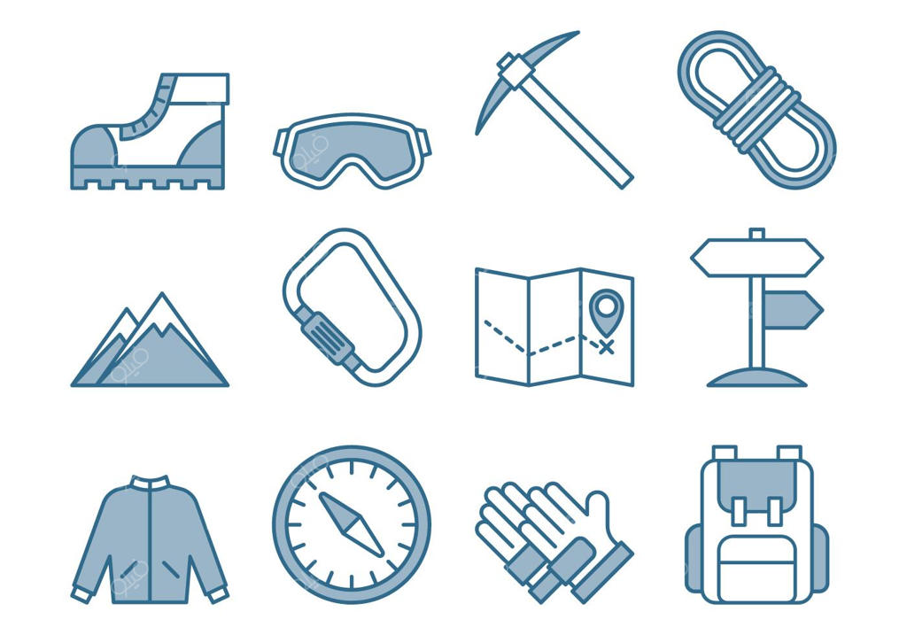 مجموعه آیکون‌های کوهنوردی
