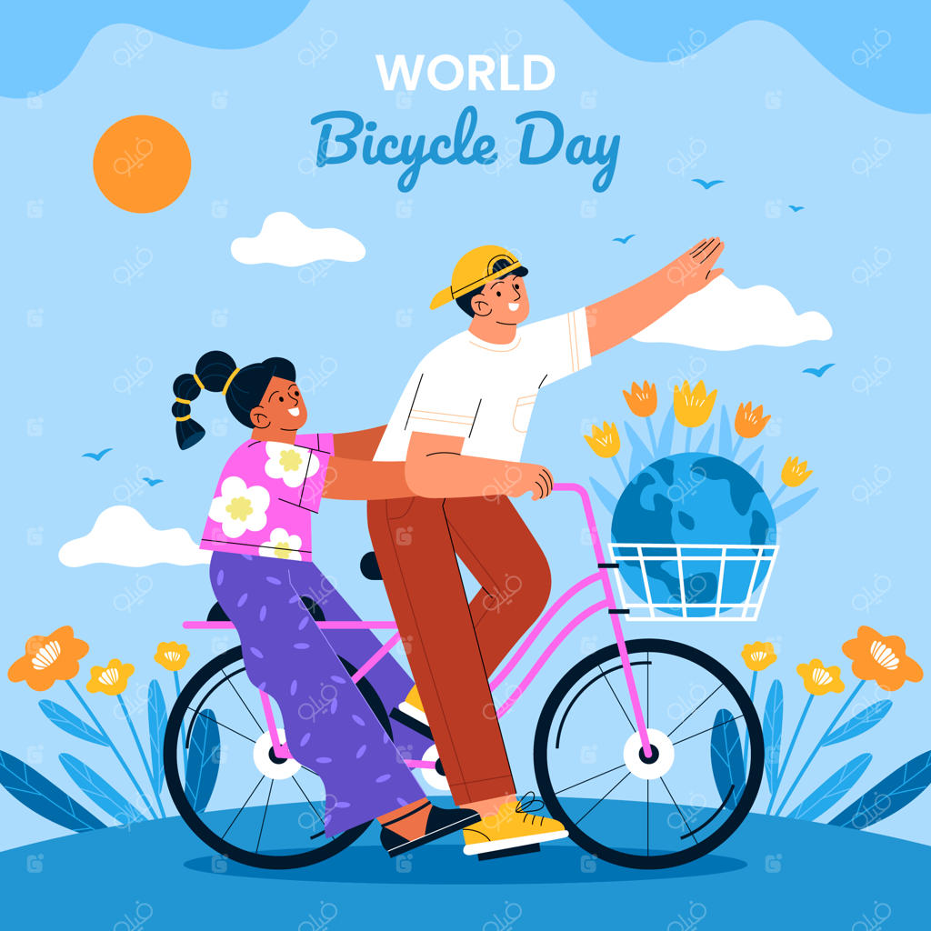 تصویرسازی روز جهانی دوچرخه‌سواری در دنیای هموار
