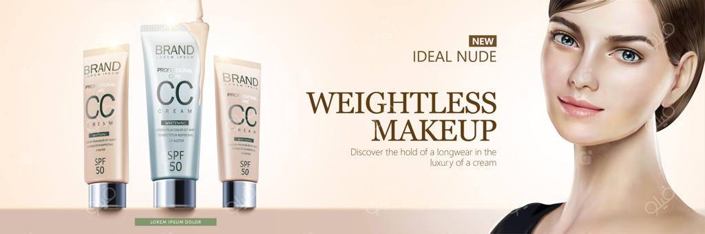 مدل مو کوتاه زیبا با کرم پودر CC در تصویرسازی سه‌بعدی