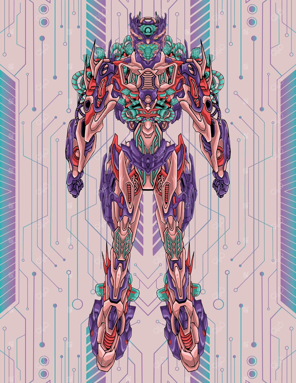 تصویر دقیق و جذاب ربات مکانیکی کامل بدنه