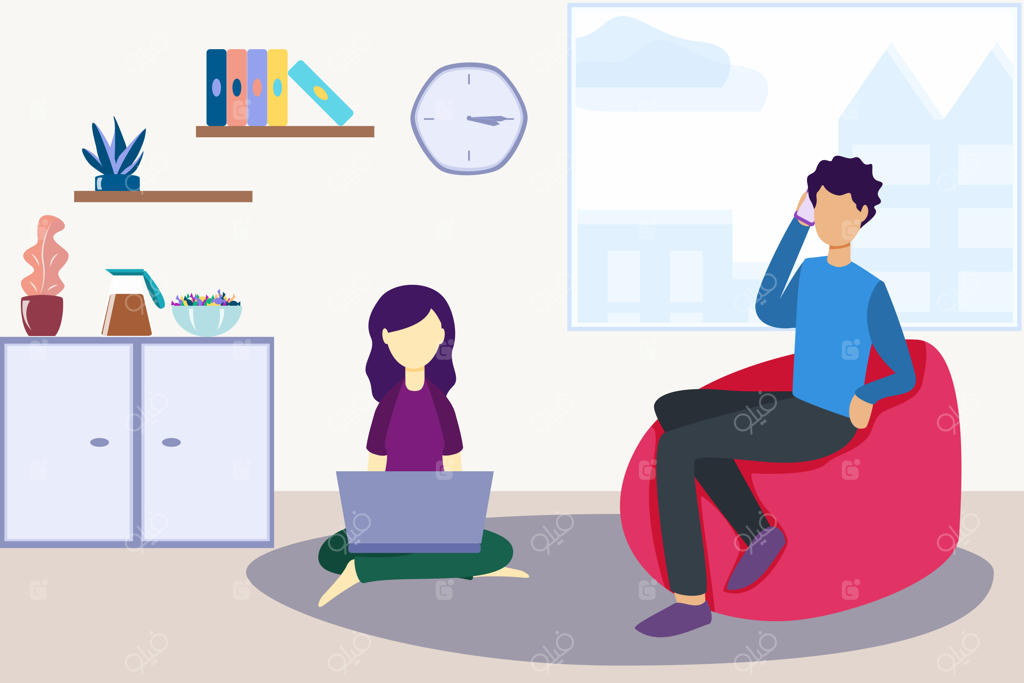 تصویرسازی برداری "در خانه بمانید"