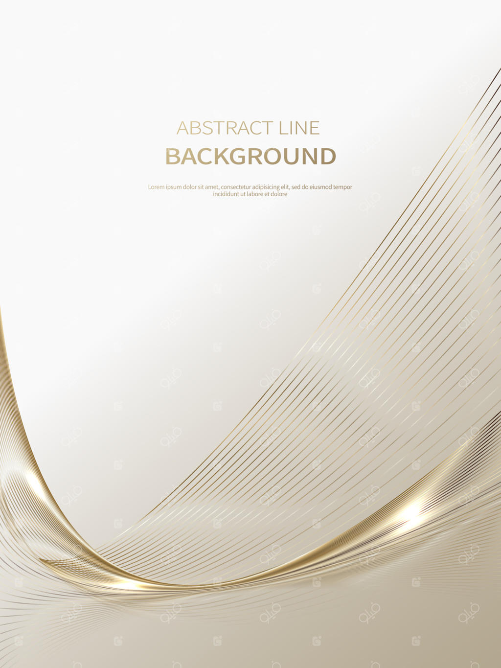 پس‌زمینه انتزاعی خطوط طلایی لوکس برای بروشور و پوستر