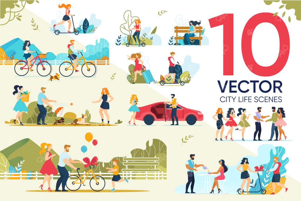 صحنه‌ای از زندگی شهری: شادی و آرامش در فضای باز