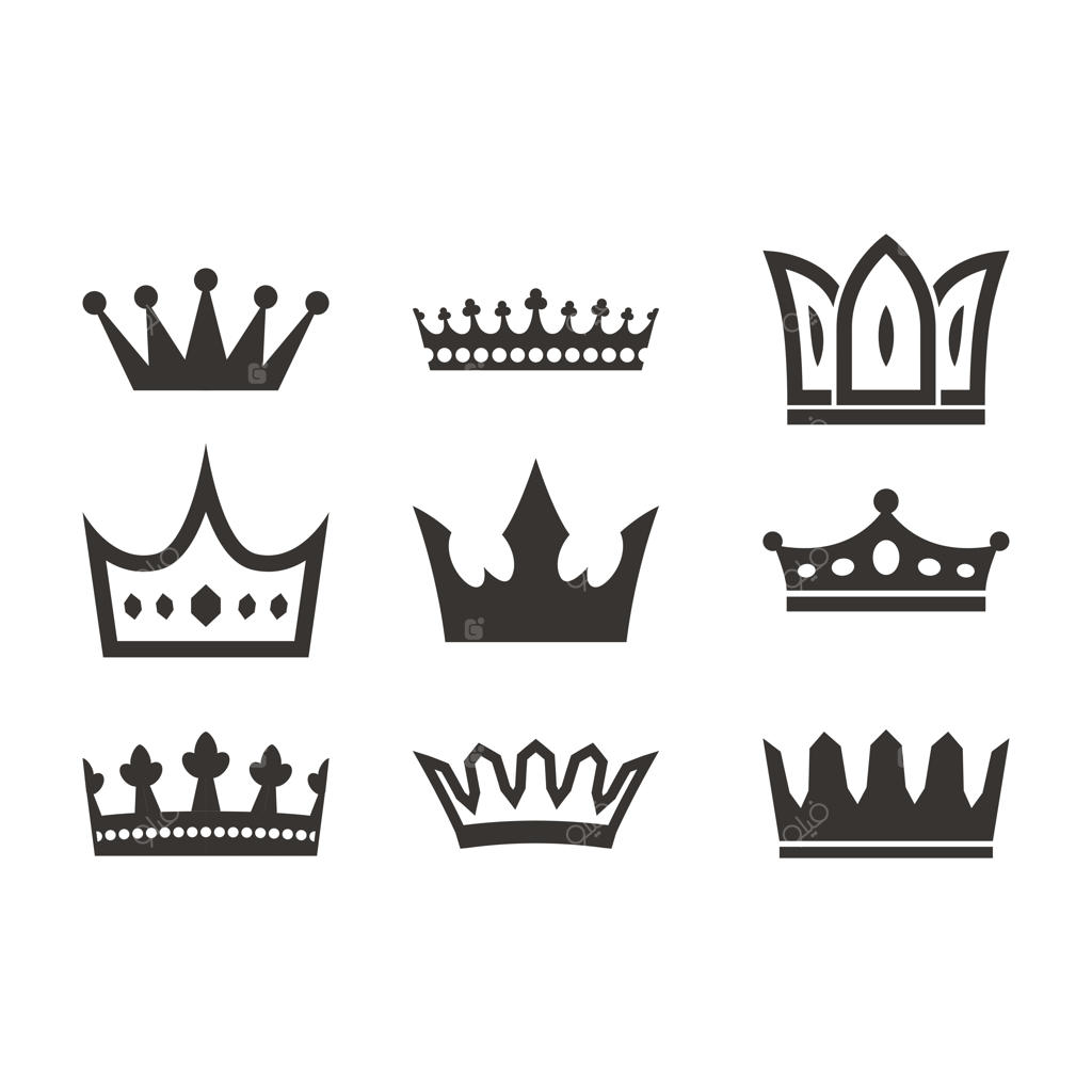 مجموعه لوگو تاج به صورت سیلوئت