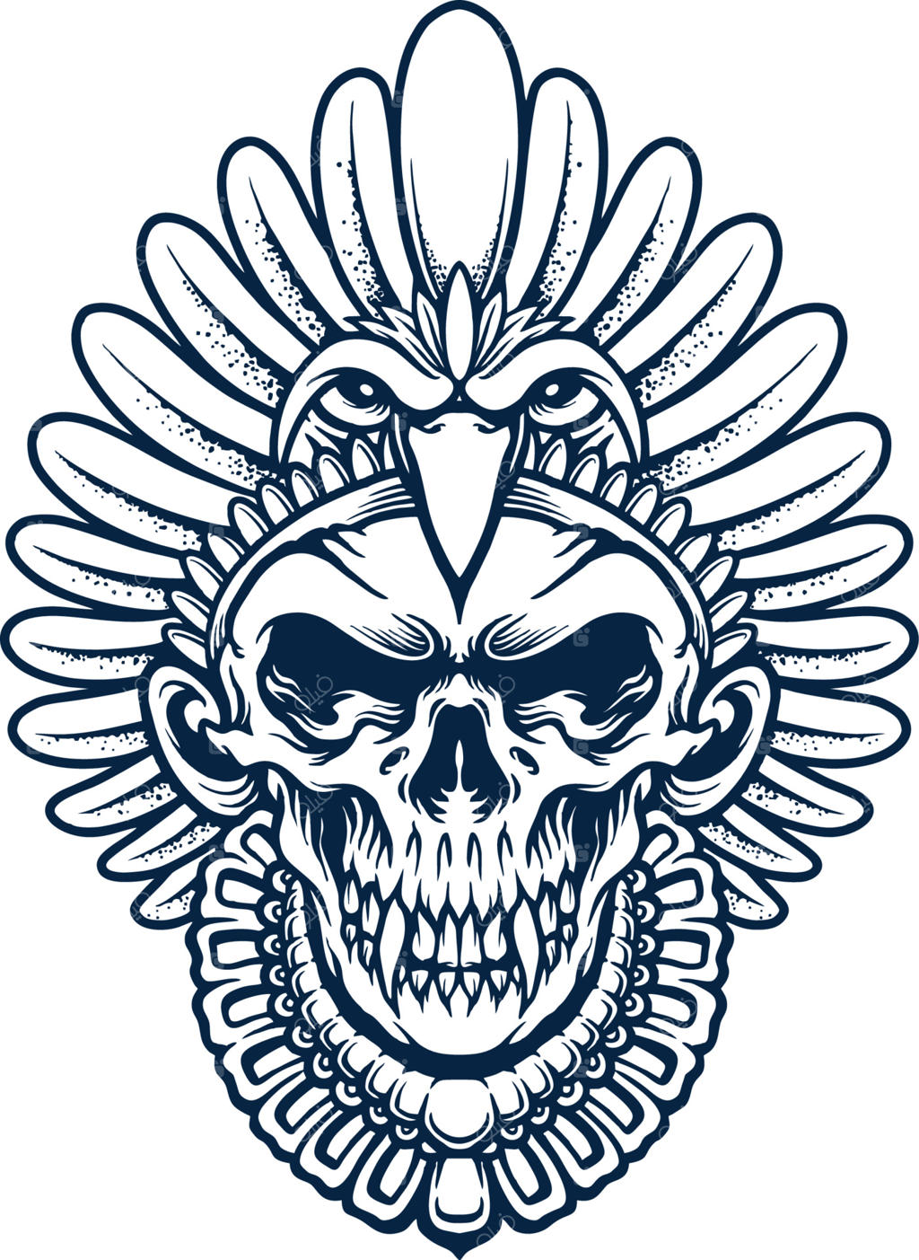 سیلوئت جمجمه سرخ‌پوست