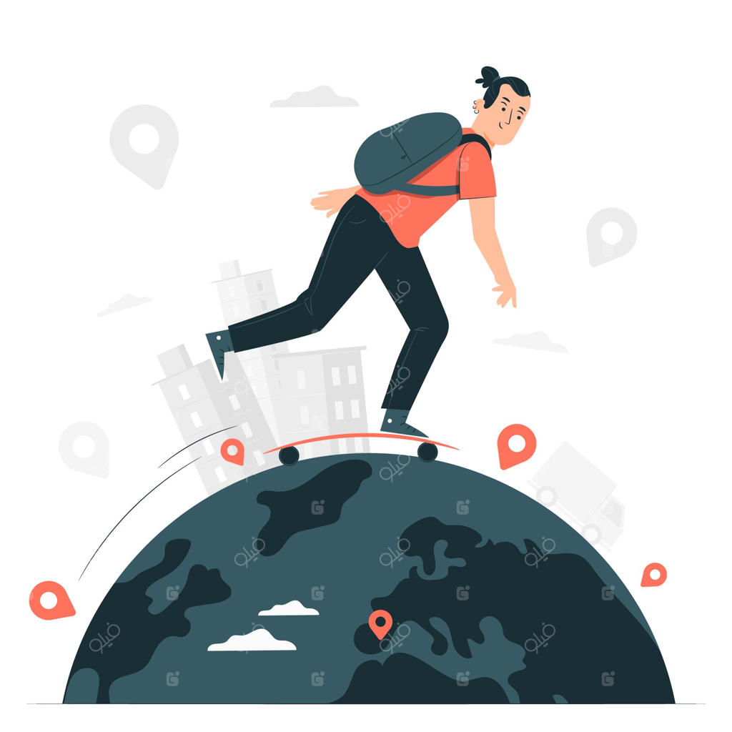 تصویرسازی مفهوم سفر به دور دنیا