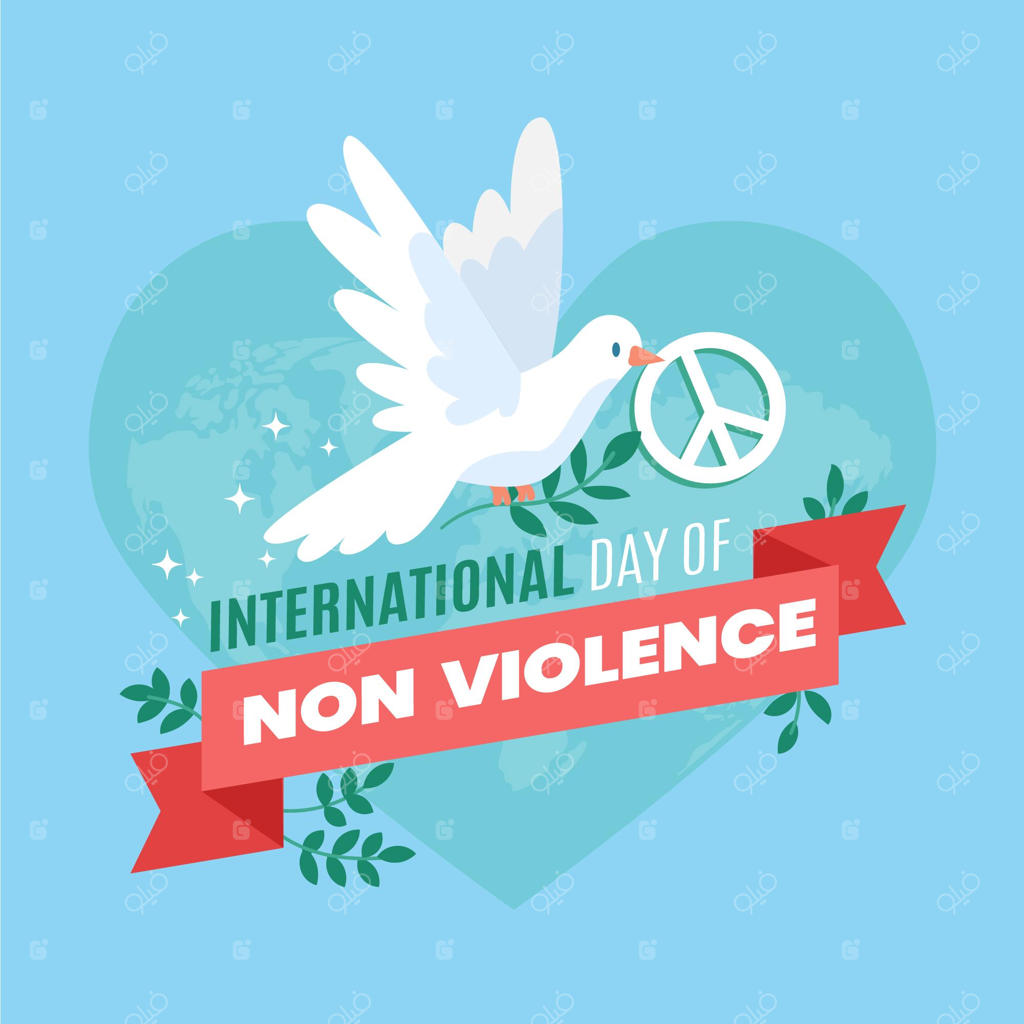 طراحی مسطح روز جهانی بدون خشونت