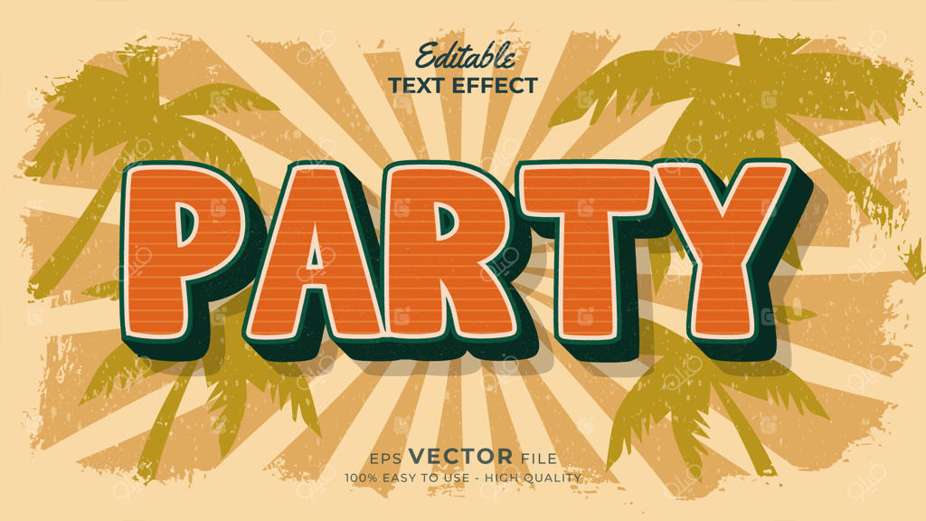 اثر متن قابل ویرایش به سبک رترو تابستان با تم گرانج.