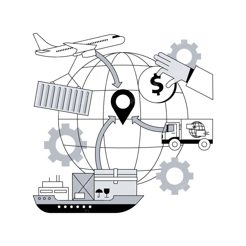 وکتور مفهوم انتزاعی واردات کالا و خدمات