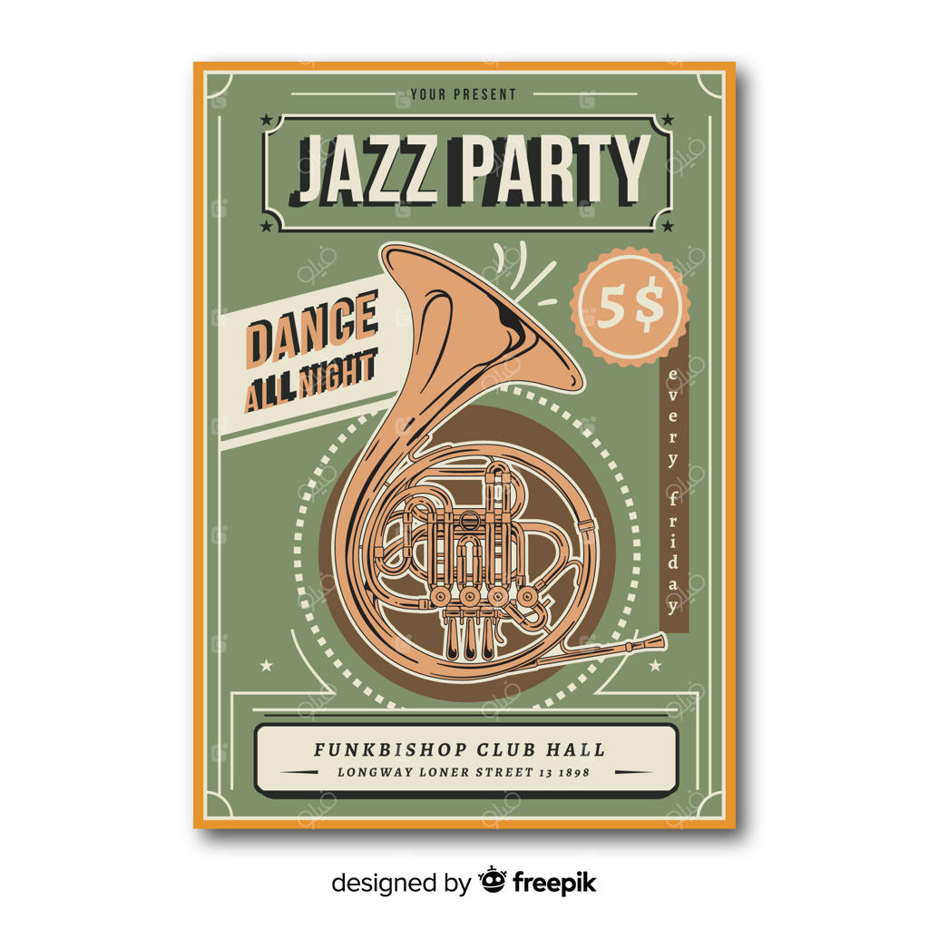 قالب پوستر موسیقی رترو