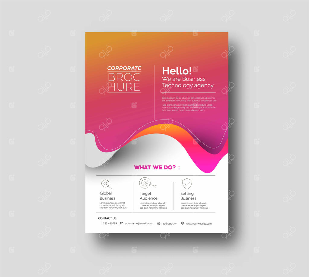 تصویرسازی قالب طراحی جلد پوستر و تراکت در سایز A4