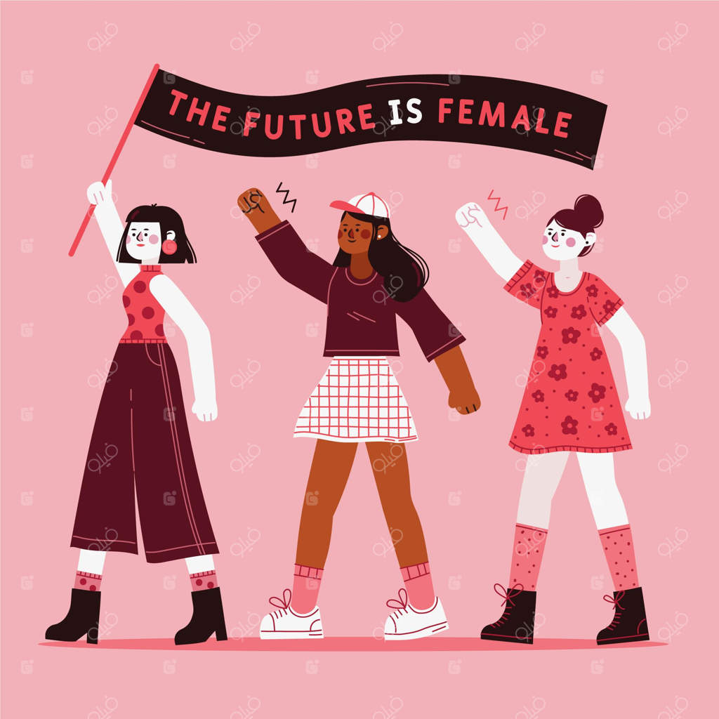 روز زن با طراحی دست و نقاشی مسطح