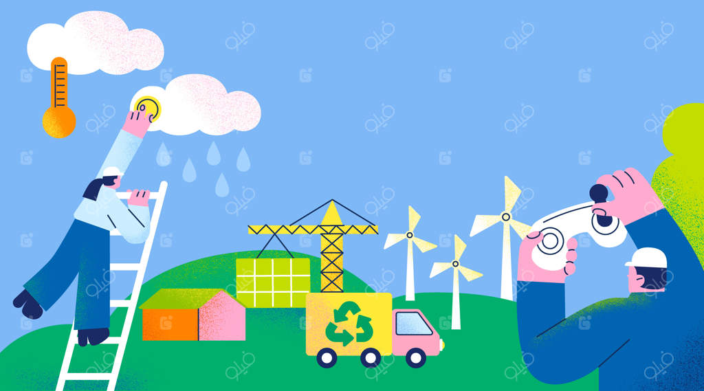 زمینه تکنولوژی سبز به صورت دستی طراحی شده