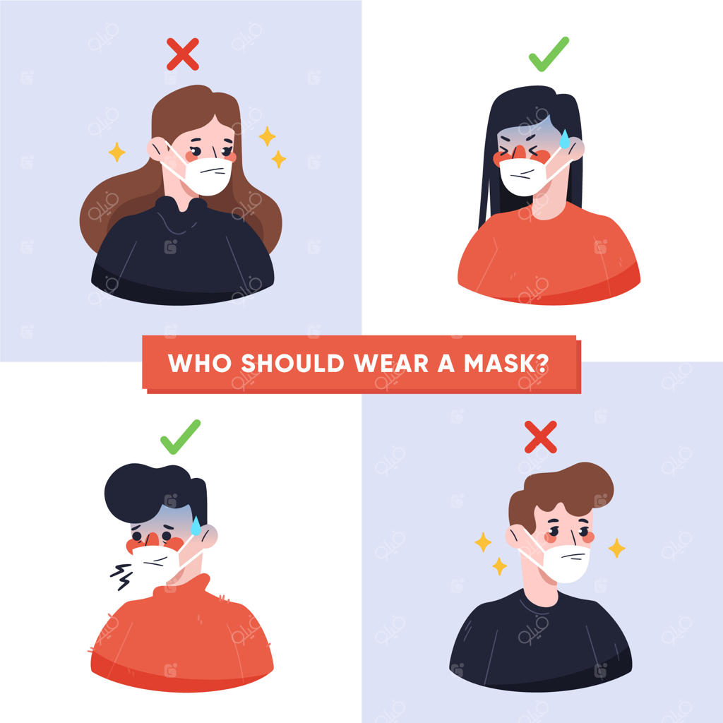 تصویر افرادی با ماسک پزشکی