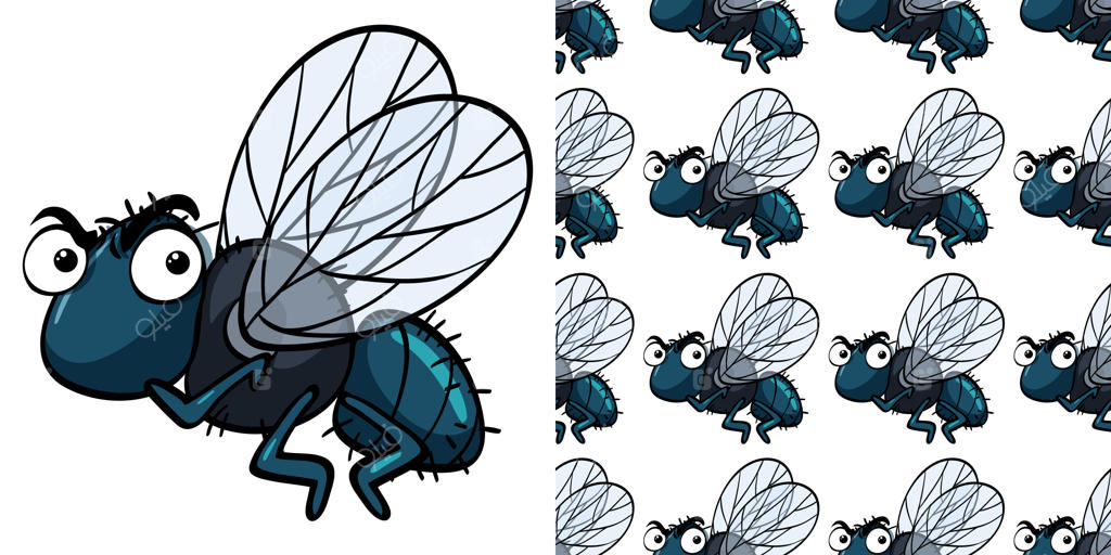 الگوی بدون درز با طرح مگس