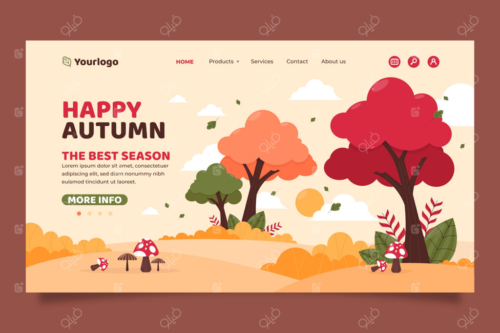 قالب صفحه فرود صاف برای فصل پاییز